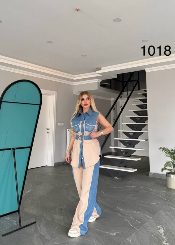 1018TATU Top and down Denim Cotton Small size