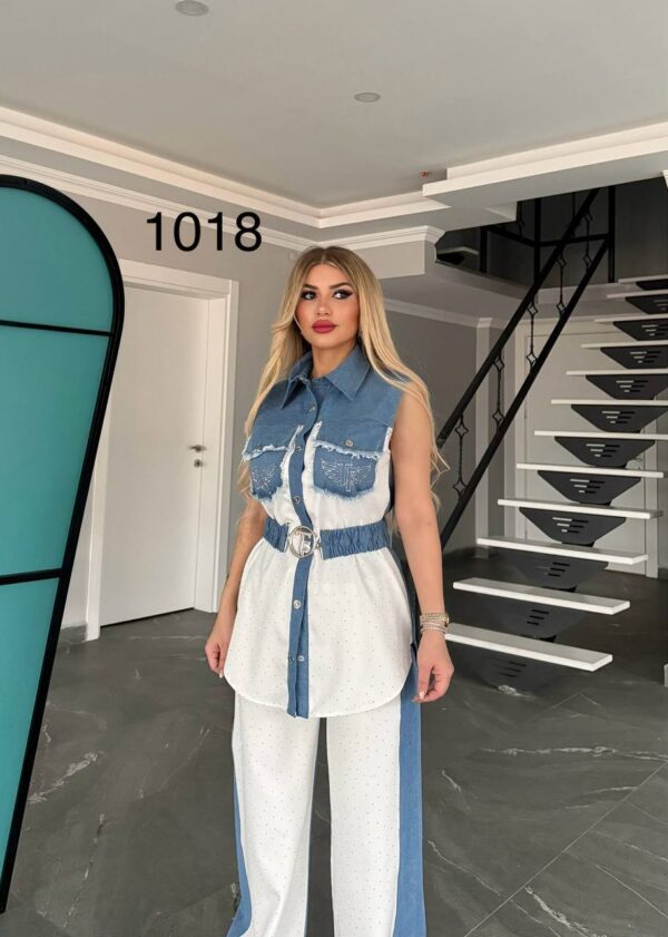 1018TATU Top and down Denim Cotton Small size