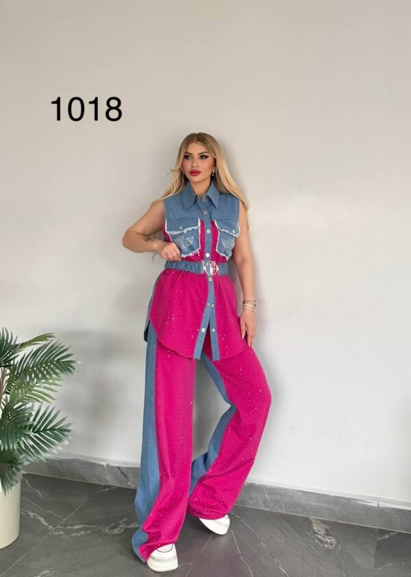 1018TATU Top and down Denim Cotton Small size