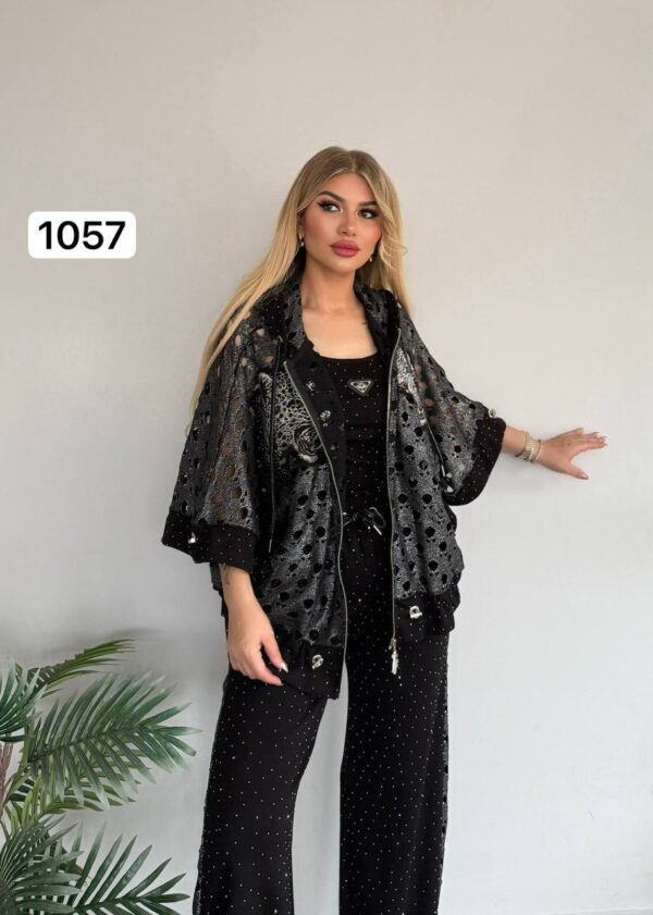 1057TATU Top And Down With Tshirt Cotton 3 pieces