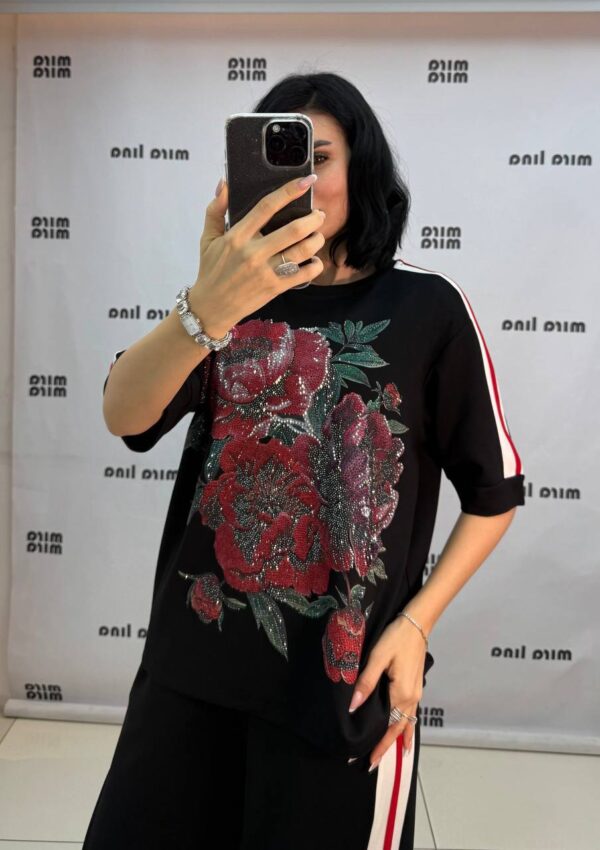 260038MIR Flower Stones Top and Down Cotton