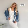 1019TATU Denim Jacket with Top and down 3pieces