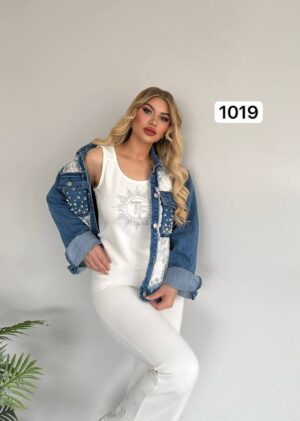 1019TATU Denim Jacket with Top and down 3pieces