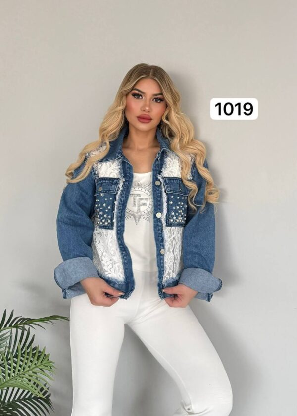 1019TATU Denim Jacket with Top and down 3pieces