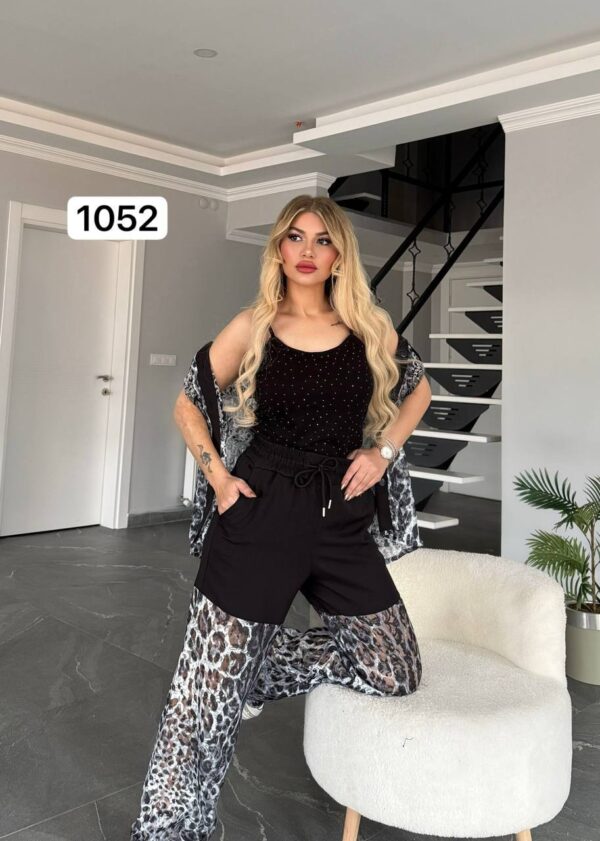 1052TATU Top and down With Vest 3Pieces