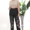 Women's Heart Cut-Out Embellished Denim Trousers