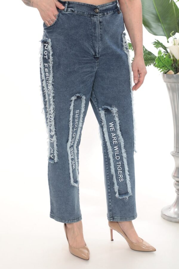 file_1289-6-1.jpg Women's Graphic Patch Distressed Denim Trousers
