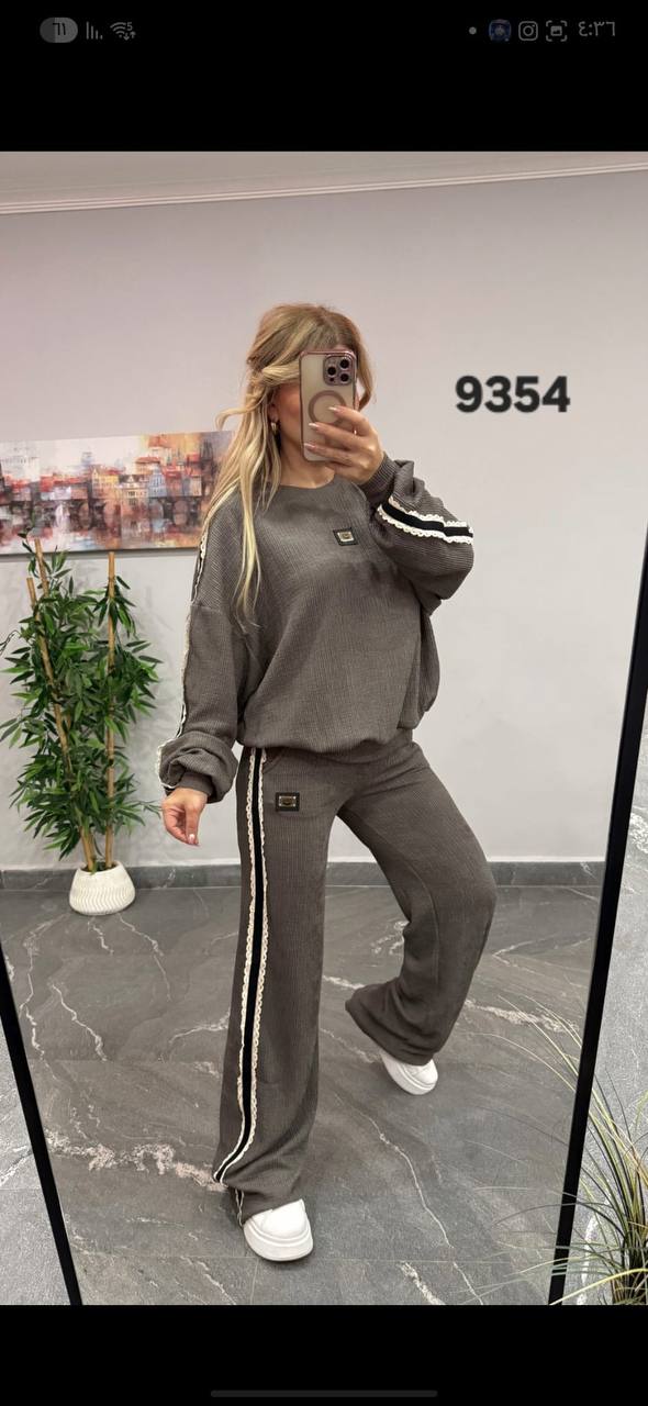 file_1315.jpg Women's Ribbed Knit Two-Piece Lounge Set