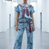 file_1330-1.jpg Women's Acid Wash Graphic Print Two-Piece Set