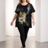 Women's Abstract Floral Print Relaxed Fit Blouse