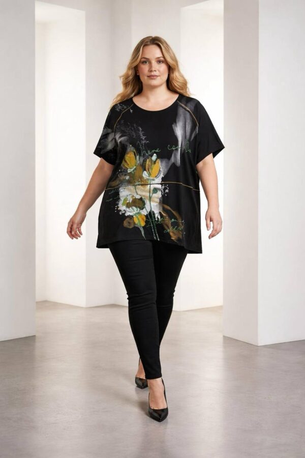 Women's Abstract Floral Print Relaxed Fit Blouse