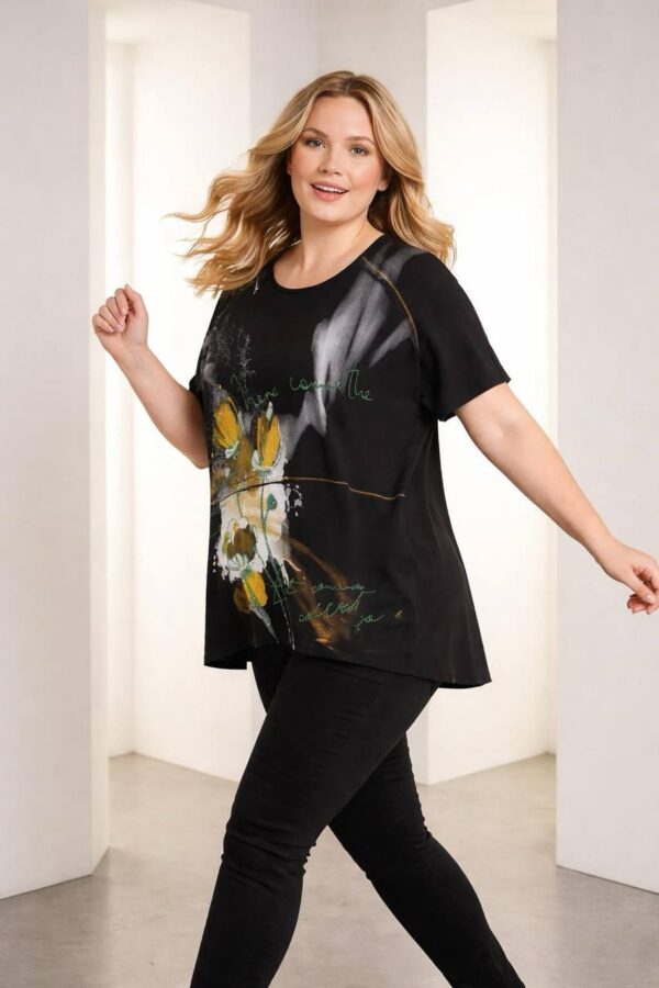 Women's Abstract Floral Print Relaxed Fit Blouse