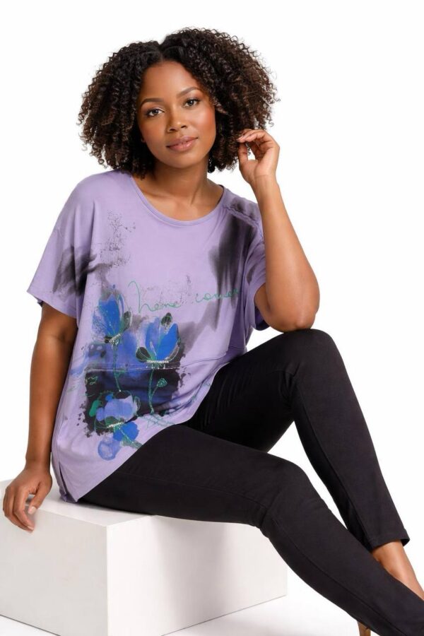 Women's Abstract Floral Print Relaxed Fit Blouse