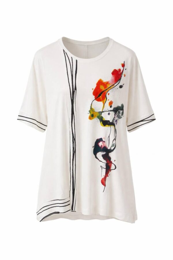 file_1443.jpg Women's Artistic Print Oversized Short Sleeve Blouse