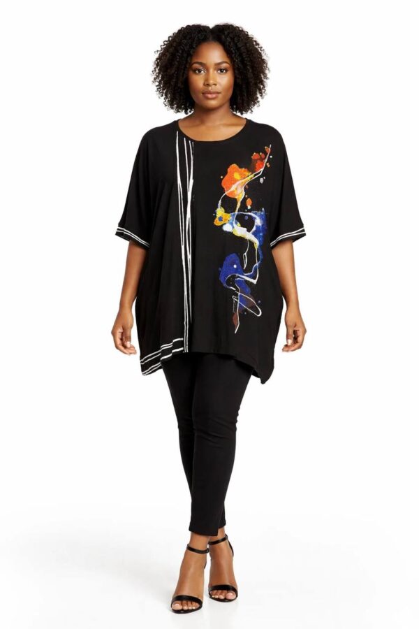 file_1446.jpg Women's Artistic Print Oversized Short Sleeve Blouse