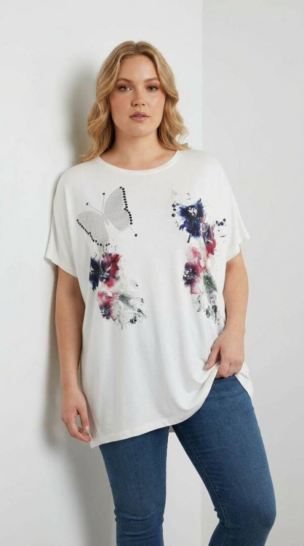 file_1485.jpg Women's Floral Butterfly Print Oversized Blouse