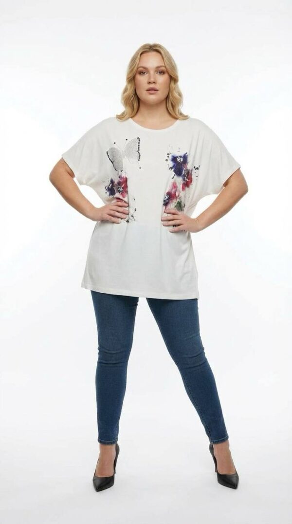 file_1487.jpg Women's Floral Butterfly Print Oversized Blouse