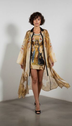 file_1494-1.jpg Egyptian Print Two-Piece Dress and Kimono Set