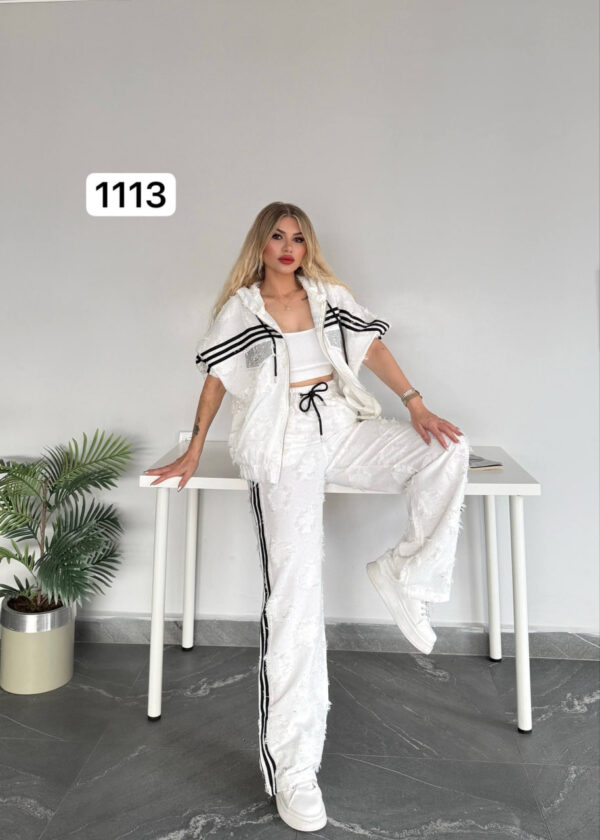 file_1545.jpg Women's Embellished Zip-Up Hoodie and Pants Set