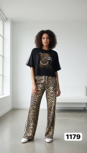 file_1591-1.jpg Women's Leopard Graphic Top and Print Pants Set