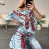 file_1602.jpg Women's Acid Wash Graphic Print Two-Piece Set