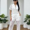 file_1647.jpg Women's Elegant Lace Two-Piece Polo and Pants Set
