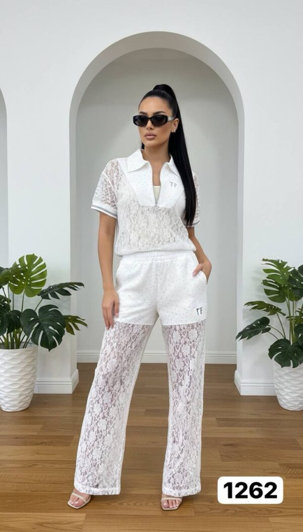 file_1647.jpg Women's Elegant Lace Two-Piece Polo and Pants Set