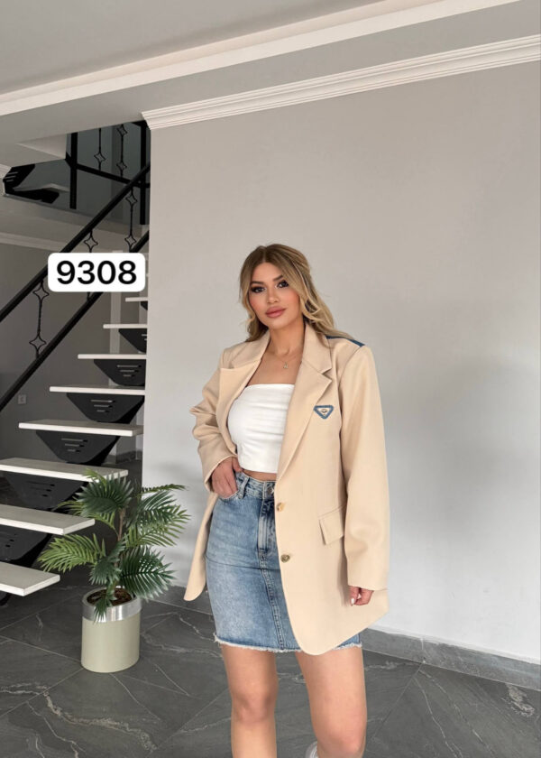 Women's Mixed Media Denim and Blazer Hybrid Jacket