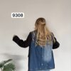 Women's Mixed Media Denim and Blazer Hybrid Jacket