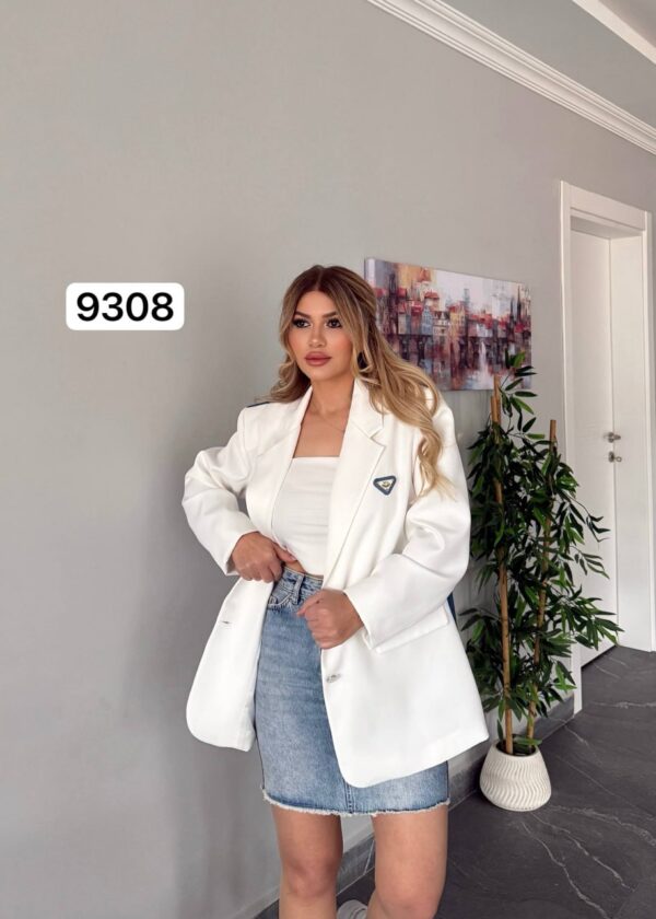 Women's Mixed Media Denim and Blazer Hybrid Jacket