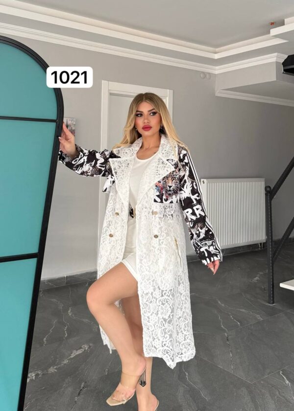 Elegant Lace Long Jacket and Mini Dress Set