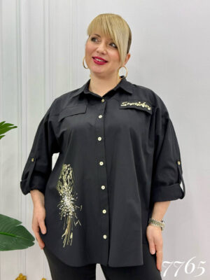 file_1730-1.jpg Elegant Black Button-Down Shirt with Gold Embroidery