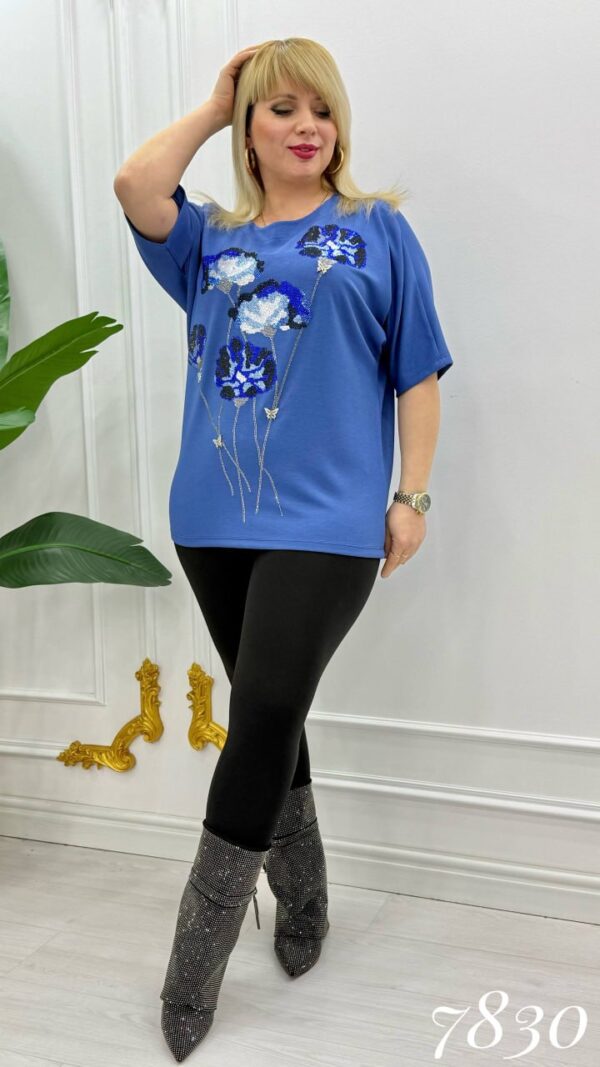 file_1751.jpg Elegant Blue Floral Embellished Dolman Sleeve Blouse