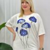 file_1752.jpg Elegant Blue Floral Embellished Dolman Sleeve Blouse
