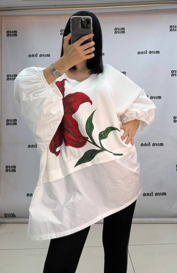 file_1807.jpg Elegant Oversized Red Blouse with Floral Detail