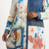 Artistic Paint Splatter Denim Mini Shirt Dress