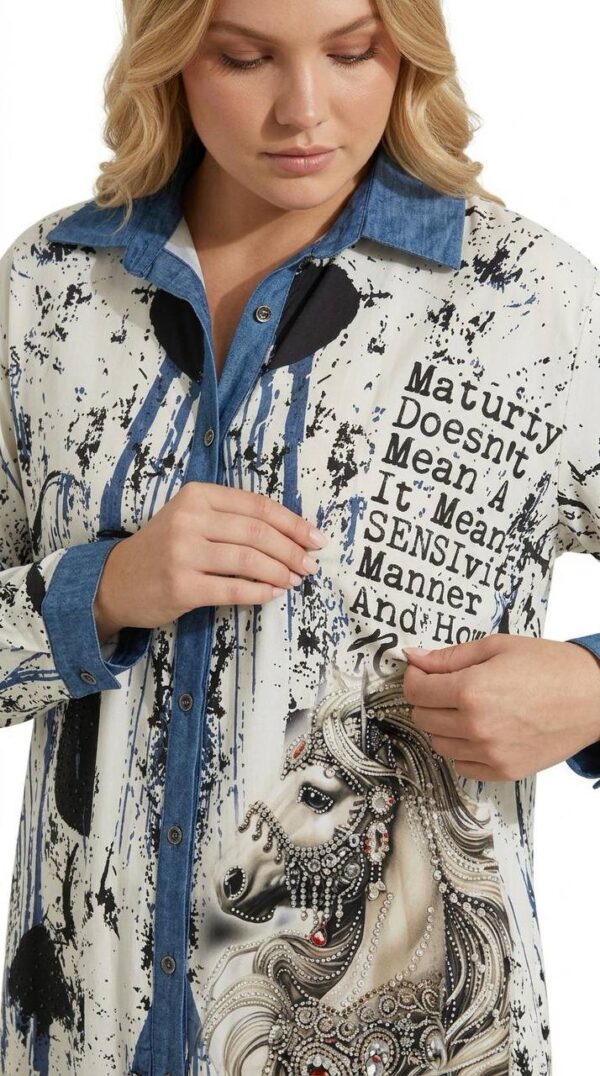 file_1928.jpg Graphic Print Mini Shirt Dress with Denim Accents