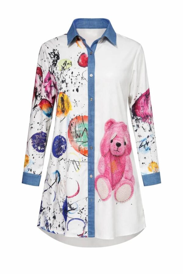 file_1933.jpg Graphic Print Shirt Dress with Denim Accents