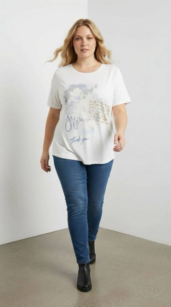 file_1947.jpg Women's White Graphic Print Short Sleeve Blouse