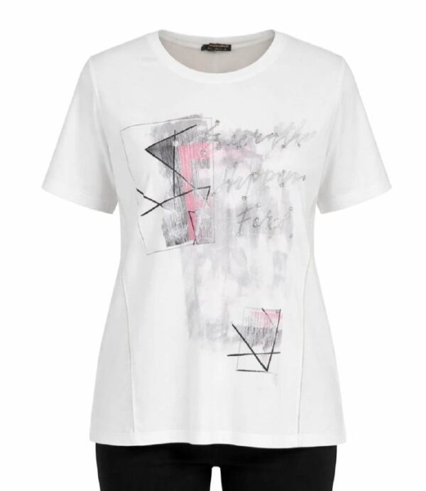 Abstract Graphic Print Short Sleeve Women's Blouse
