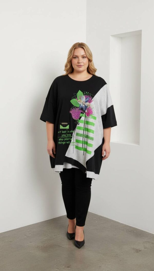 Chic Floral Print Oversized Asymmetric Blouse