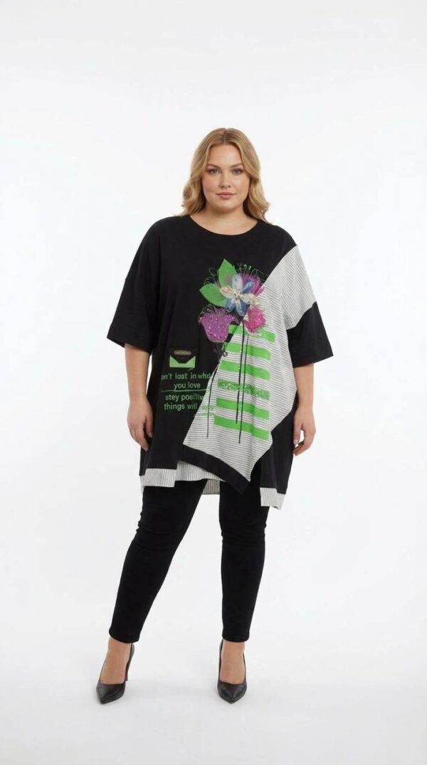 Chic Floral Print Oversized Asymmetric Blouse