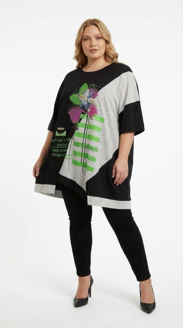 Chic Floral Print Oversized Asymmetric Blouse