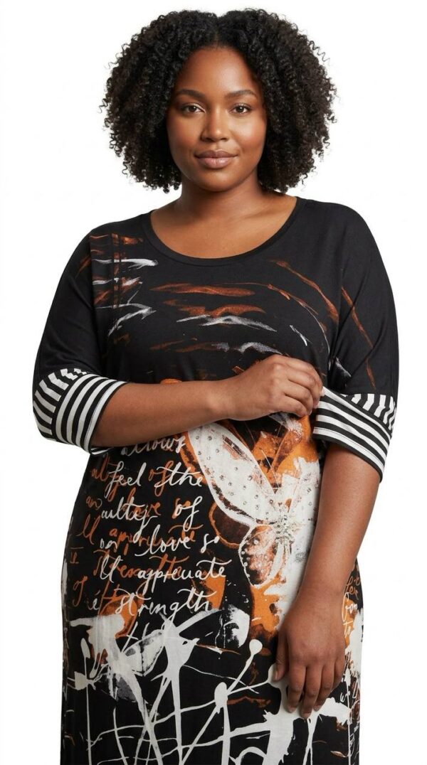 Abstract Calligraphy Print Maxi Dress