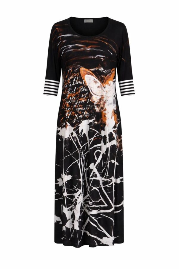 Abstract Calligraphy Print Maxi Dress
