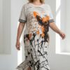 Abstract Calligraphy Print Maxi Dress