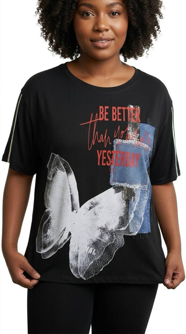 file_2003.jpg Lavelina Graphic Butterfly Print Blouse with Denim Detail