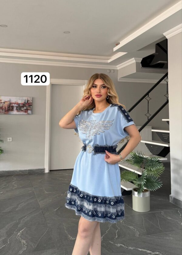 file_2153.jpg Embellished Wing Graphic Mini Dress with Denim Trim