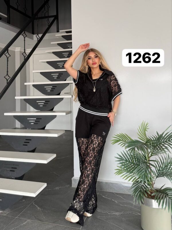 file_2200.jpg Women's Elegant Lace Two-Piece Polo and Pants Set