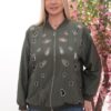 Wholesale Embellished Cutout Bomber Jacket